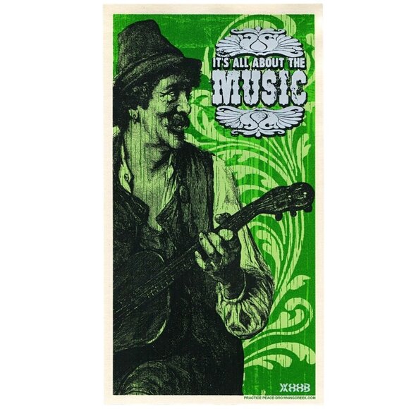 Jeff Wood It's All About the Music Screenprint 6x11" Guitar Player Art Print - Picture 1 of 2